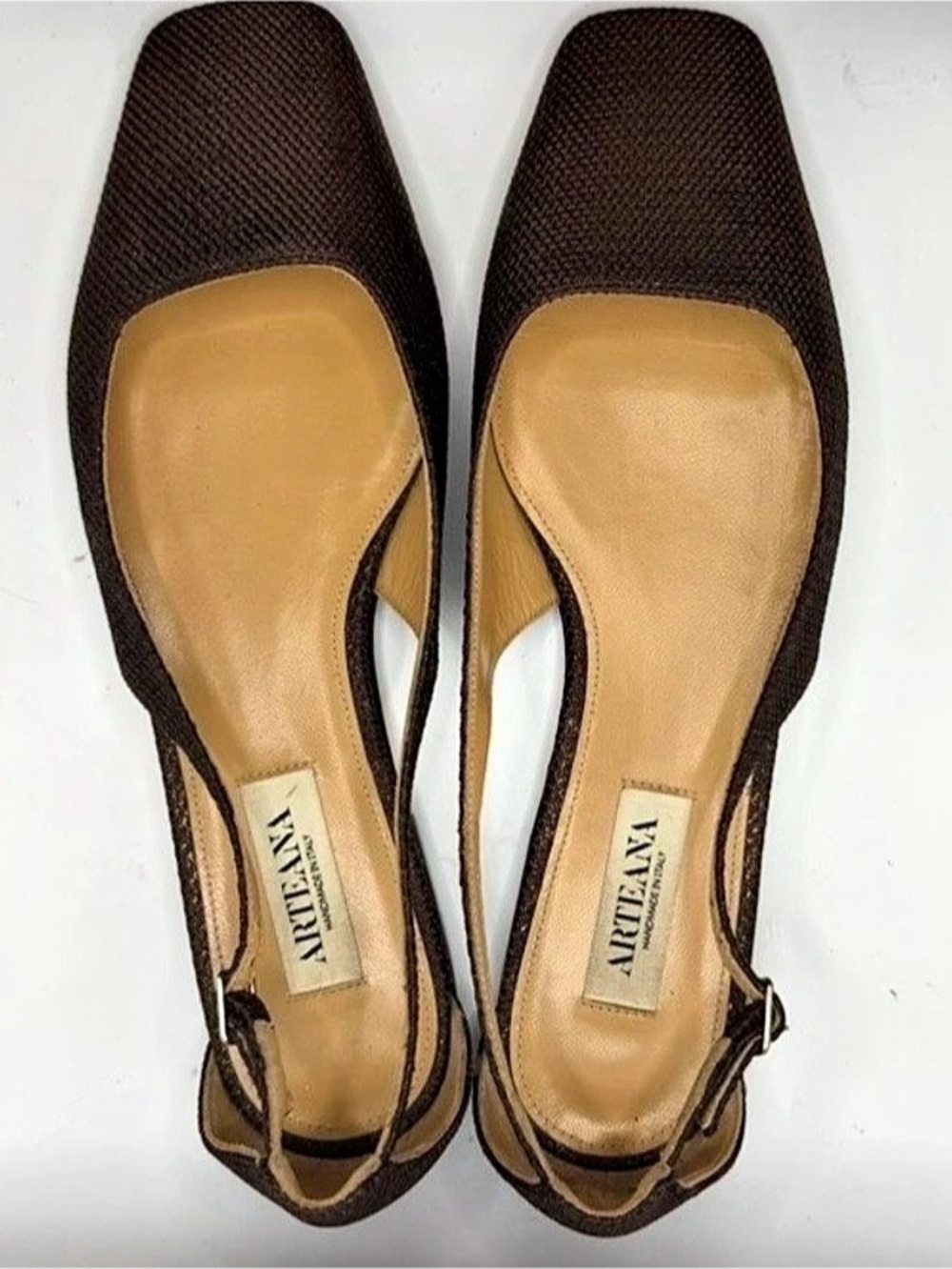 Arteana Trieste Flat Slingback Brown Heels EU 41 US Size 11